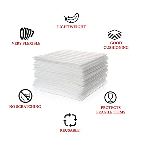 12”x12” Foam Wrap Sheets for Packing Moving Supplies, Cushion Dishes,