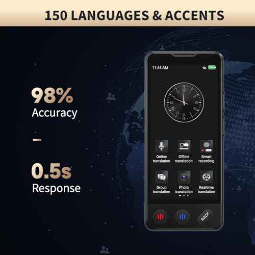 AI Language Translator Device, 2025 Upgraded Translator No WiFi Needed, Support ChatGPT, Voice Instant Two-Way 150 Language Translator, Offline/Recording/Photo Translation for Business Travel