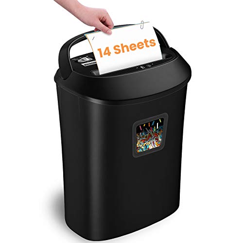 VidaTeco 14-Sheet Cross Cut Paper Shredder with 6.6-Gallon Bin, Anti-Jam System