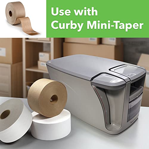 CURBY IPG Water-Activated Packing Tape 2.76" x 328 ft, Tan, 4-Pack - Eco-Friendly Recyclable Shipping Tape