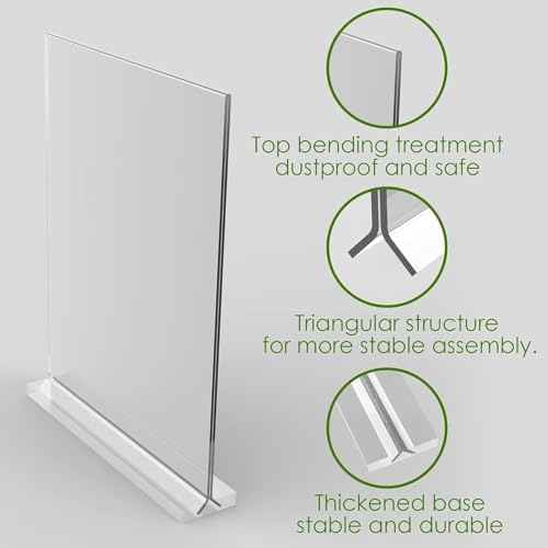 newnewshow 8.5x11 Clear Acrylic Sign Holder, Display Stand, Plastic Card Holder for Business, Office, Retail (2 Pack 8.5x11)