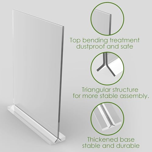 4x6 Inch Clear Acrylic Sign Holder 3 Pack - Double-Sided Display Stand for Business & Retail