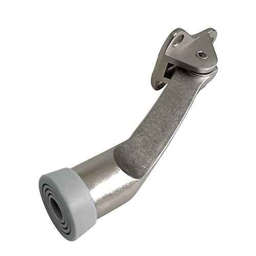Boshen 15Pcs Kickdown Door Stopper Easy-Install Door Stop Holder Premium Rubber Foot Ajustable Height (Satin Nickel, 15 Pack)