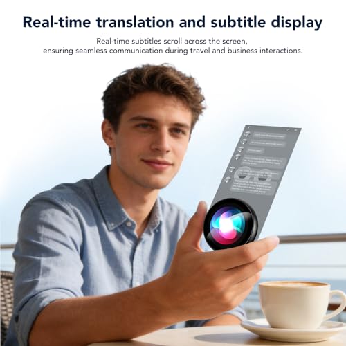 ZNP Digital Badge AI Translator Wearable with Touchscreen & Bluetooth 6.0
