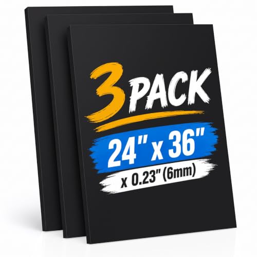 Ndsox 3 Pack Black Foam Board 24"x36", 0.23" Thick Core Poster