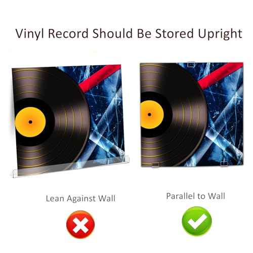 Antilope 6 Sets 18Pcs Vinyl Record Wall Mount Display Holder No Screws, Self Adhesive Clear Acrylic Vinyl Record Hangers Shelf for Album Covers Display and Home Wall Decoration -Single LP