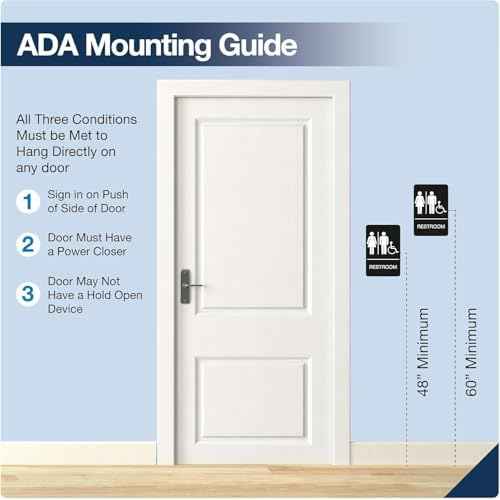 Restroom Sign - ADA Compliant Braille Handicap Restroom Signs for Business with Double Sided 3M Tape - ABS Plastic Unisex Restroom Sign 9¡± x 6¡±- Pack of 10 for Offices and Restaurants