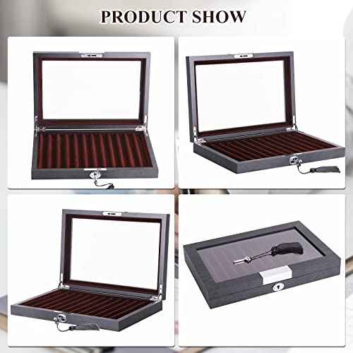Wood Pen Display Box Luxury Fountain Pen Collector 12 Slot Storage Organizer Case with a Key (1 Layer)