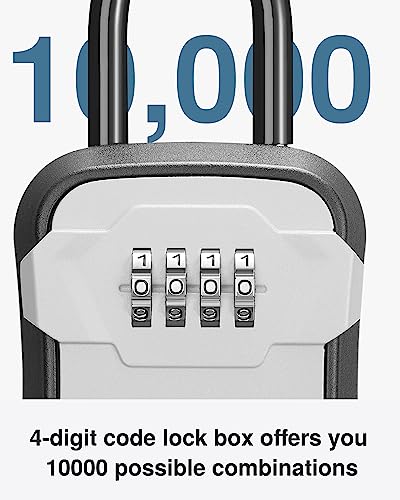 Puroma Key Lock Box for House Keys - Combination Lockbox with Code, Gray, 1