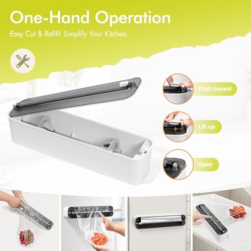 Aluminum Foil & Plastic Wrap Dispenser with Cutter - Magnetic