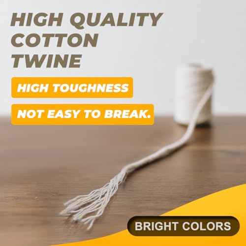 600ft x 2Pcs Butchers Twine 2mm Cotton String for Cooking Kitchen Meat Turkey Sausage Roasting Baking Gift Wrapping DIY Crafts Crocheting Knitting (600ft/Roll)