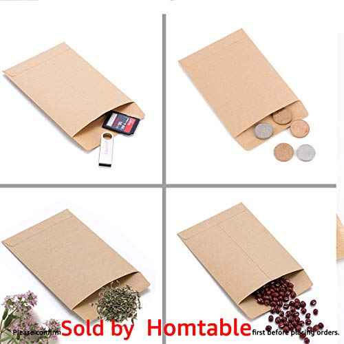 100 Pack Small Coin Envelopes Self-Adhesive Kraft Paper Seed Envelopes Mini Parts Small Items Stamps Storage Packets Envelopes for Garden, Office or Wedding Gift(2.25"¡¿3.5") (100)