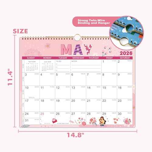 2026-2027 Wall Calendar - Wall Calendar 2026-2027, 24-Month Calendar, Jan. 2026 - Dec. 2027, 14.8" x 11.4", 2 Year Calendar, Thick Paper - 12 Themes