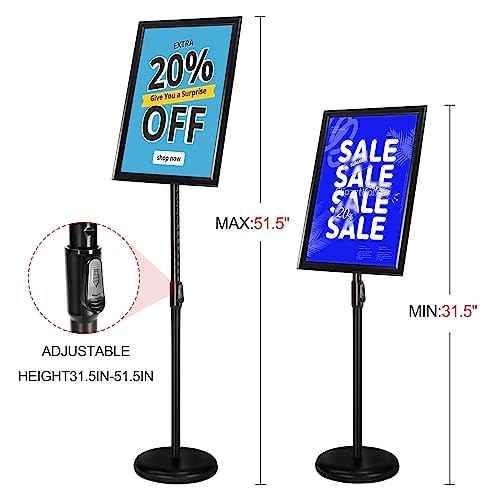 Poster Stand Holder Floor Sign Stands Advertising Display Stand-Oriented Signage Mall Shopping Guide Billboard Wedding Signs Meeting Poster Signs (Black, 11x17inches)
