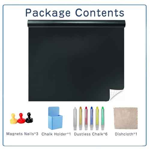 Magnetic Chalkboard Wallpaper Stick and Peel, 24" x 39"Chalk Board Contact Paper with Adhesive on Wall for School, Office, Kitchen Fridge, Drawing