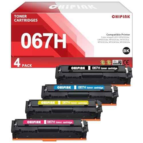 067H Toner Cartridge 4 Pack High Yield Replacement Compatible for Canon 067 Toner Cartridge Set 067 H for MF652Cdw MF653Cdw MF654Cdw MF656Cdw LBP633Cdw LBP632Cdw (Black Cyan Yellow Magenta)