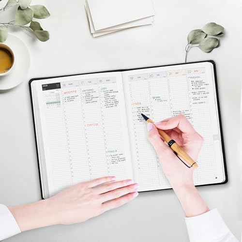 Inamio 24 Hourly Planner 2026 ? 24 Hour Weekly and Monthly Appointment Book 2026 ? Hardcover, Japanese Design ? Minimalist Teacher and Annual Planner with Time Slots ? 6 x 8.5