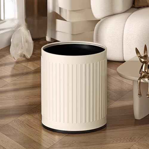 14L/3.7GAL Metal Waste Basket for Bathroom,Office Round wastrbasket,Large Office Trash can,Modern Garbage can for Bedroom,Living Room,Office,Laundry,Restaurant,Hotel