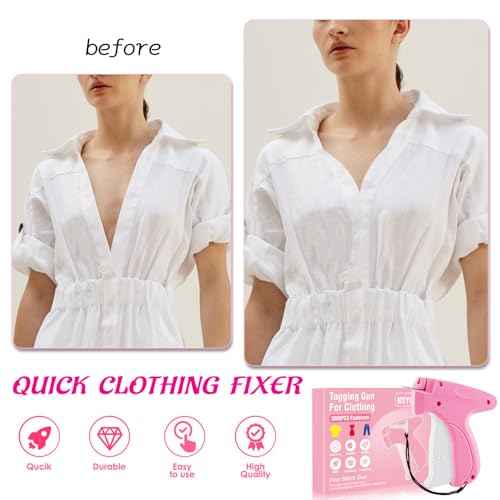Stitch Gun for Clothes Comes with 6 Fine Needles, 3000 Pcs Micro Fasteners(1500 White & 1500 Black),Stitch Gun Speedy Clothing Fixer, Quick Clothing Fixer