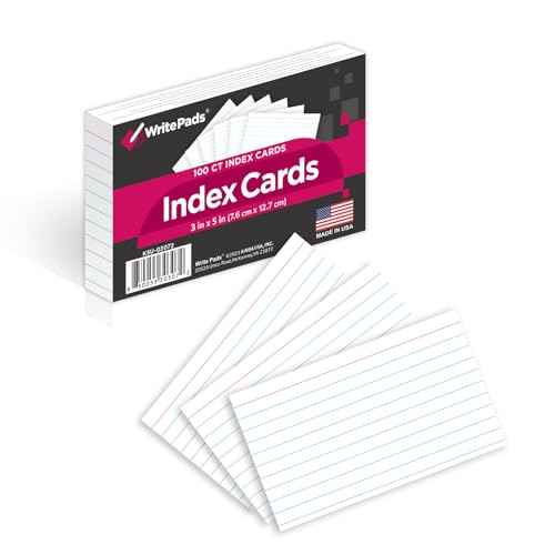 KAISA Lined Index Card 3"x5" Index Cards Flashcards, 2400 Count Ruled on Front, Blank on Back Index Cards, White 24 pack of 100 Shrink, Made in the USA