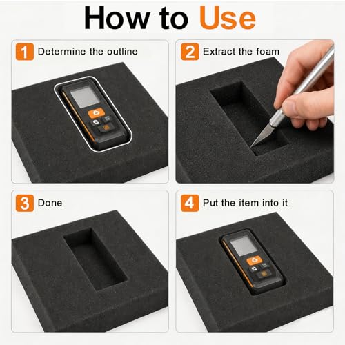 Foam Insert 16x12 Inch, 4PCS 1 Inch Thick Tool Box Organizer,