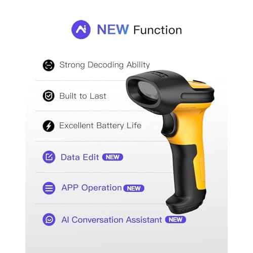 Inateck AI Barcode Scanner, Bluetooth Scanner Wireless, 2600mAh Battery, 1 Charge for 180 Days, Barcode Reader Support Fast AI Setup, P6 AI