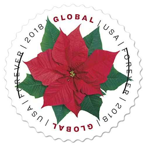 Global Poinsettia (Block of 4) Postage Forever Stamps (Good for 1 Ounce of International First-Class Mail) 2018 Scott #5311