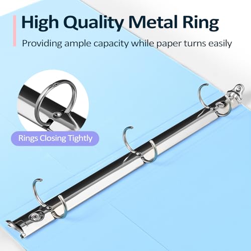 4 Pack Extra Durable 3 Ring Binders 1 Inch, Sooez 1¡± Three Ring Binder, Eco-Friendly & PVC Free, Customizable Clear View Cover for Letter Size 8.5 x 11'' Paper, Pastel School Office Supplies for Girl