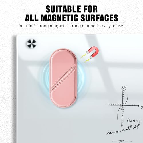 Pink Magnetic Dry Erase Eraser - Whiteboard & Glass Board Cleaning, 1-Pack