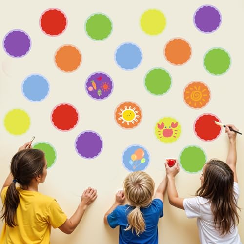 WSICSE Classic 36Pcs 6-inch Multicolor Classroom Floor Dots for Line Up