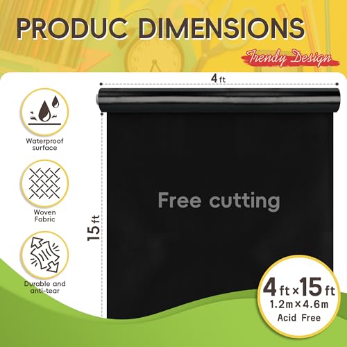 Sadoup Black Bulletin Board Roll 4x15ft Non-Woven Fabric Classroom Decor