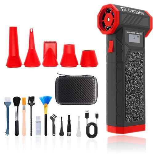 T3 Compressed Air Duster-138000RPM High-Speed Electric Air Duster,4-Gear Adjustable Air Blower for ComputerPC,Keyboard,Car,Home Cleaning