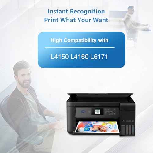 504 Ink Refill Bottles Replacement for T504 BK T504 C T504 M T504 Y Ink Bottle Compatible for L4150 L4160 L6171 Printer Ink 504 (1Black 1Cyan 1Magenta 1Yellow, 4-Pack)