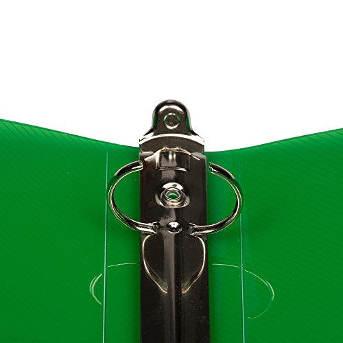 JAM Paper Assorted 1 Inch Plastic 3 Ring Binders - 4 Pack, Red Blue Green Orange