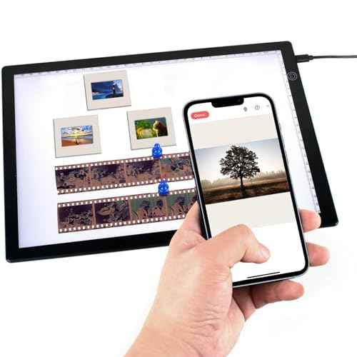 Slide Viewer Light Pad, Ultra Thin USB C Powered Light Scanner for Old Photo Slide and Film Negative Scanning with 3 Levels of Brightness, for Tattoo Drawing, Sketching, Stenciling