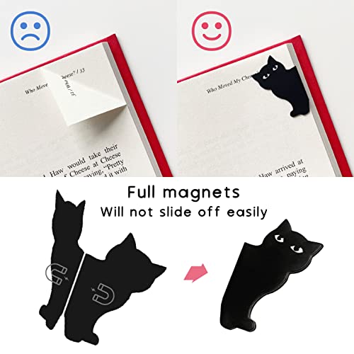 yasest Magnetic Bookmarks Set A - 6 Cute Cat Page Markers for Reading, Teachers & Students
