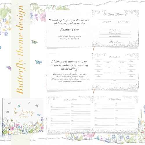 54 Pcs Funeral Guest Book for Memorial Service Celebration of Life Guest Book Hardcover in Loving Memory with 50 Memory Cards, Box, 2 Pens for Funeral Memorial Farewell Party Favor(Bright)