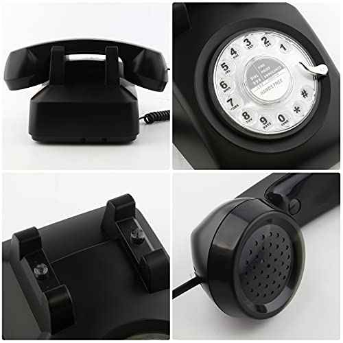 Sangyn Retro Rotary Dial Phone 1960s Style Vintage Telephone Old-Fashioned Desk Landline Phones with Mechanical Ringer for Home Office