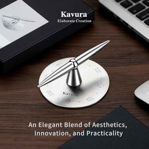 Spin Decision Pen ? CNC-Machined 316L Stainless Steel Fidget Pen with Magnetic Stand | Smooth Writing Gel Ink | Stress Relief & Decision Maker |Office Desk Gift for Professionals