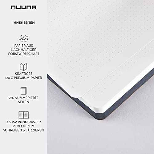 Nuuna Graphic L Copywright Smooth Bonded Leather Notebook - White