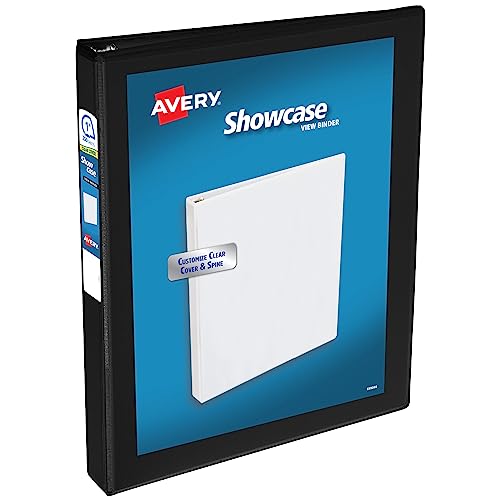 Avery Showcase 1-Inch Slant Ring View Binder - Black, 250 Sheet Capacity