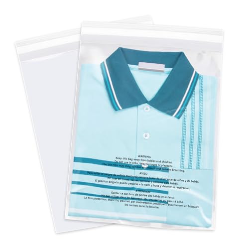 WEPOLY 9x12 Inch Clear Poly Bags 1000 Pack with Suffocation Warning - Food Grade Sealable Shipping & Packaging Bags