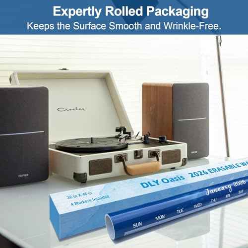 32" x 48" 2026 Wall Calendar Dry Erase - Large Beach Wall Calendar Wet & Dry Erasable Laminated 12 Month Annual Yearly Planner, Reversible, Horizontal/Vertical, Blue