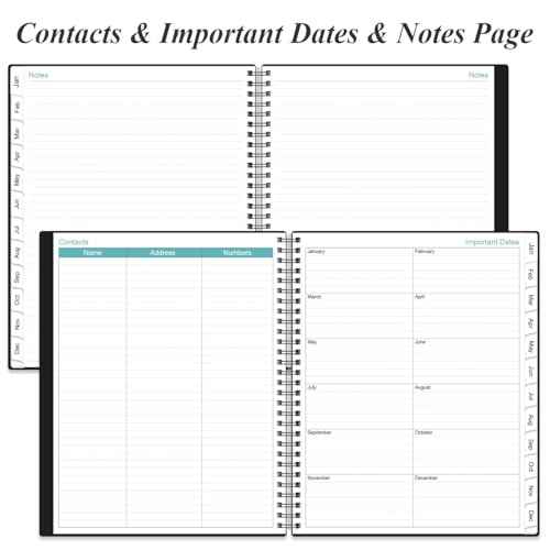 2026 Daily & Monthly Planner - One Page Per Day, Daily Planner from January 2026 - December 2026, Planner 2026 with 12 Monthly Tabs, 8.5" x 11", Black