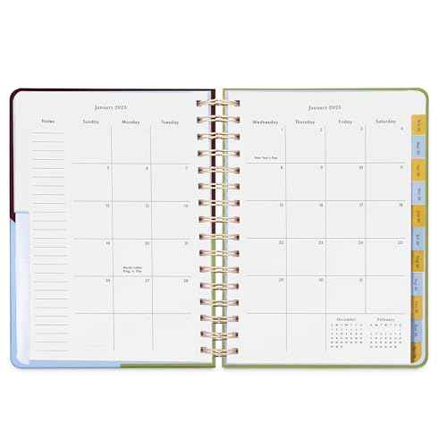 kate spade new york Daily Planner 2026 Large Agenda January-December 2026, Hardcover Weekly and Monthly Spiral Planner with Stickers (Book Club)