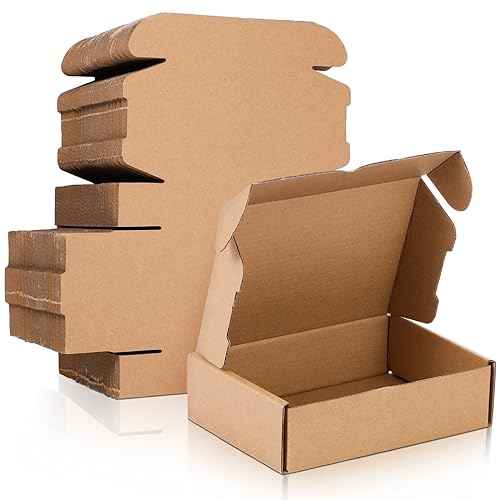 Qilery 100 Pcs Shipping Boxes Cardboard Gift Corrugated Cardboard Brown Boxes Mailer Packaging for Mailing Small Business Present (5.91 x 3.94 x 1.57 Inches)