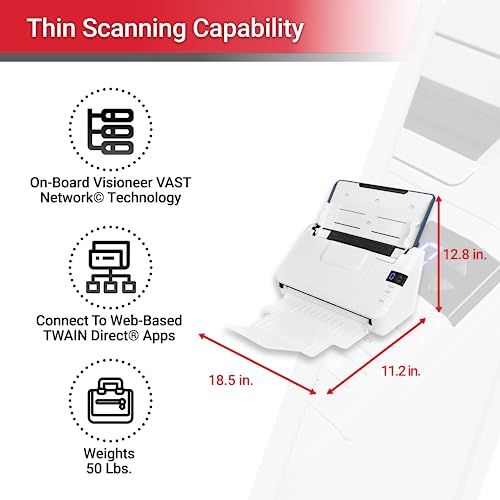Xerox Visioneer D35 USB Office Document Scanner White - Fast Duplex 45 PPM with ADF