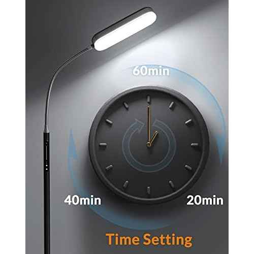 LEPOWER Floor Lamp, Eye-Caring LED Standing Lamp with 5 Color Temperatures, Stepless Dimmer & 3 Timer Function, Bright Adjustable Reading Lamp for Living Room, Office, Bedroom