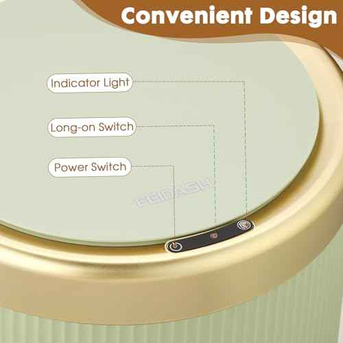 Motion Sensor Bathroom Trash Can Touchless, 3.7 Gallon Modern Automatic Garbage Can with Lid,Diaper Trash Bin,Plastic Smart Dog Proof Trash Bin Suitable for Toilet, Bedroom, Office, Kitchen -Green