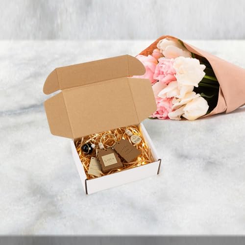 75 Pack Small Shipping Boxes 6x4x2 White Corrugated Cardboard Mailer for Packing & Mailing